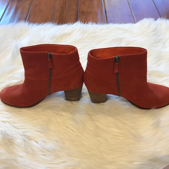 Cole Haan Orange chunky heel booties size 10.5 - Picture 3 of 7